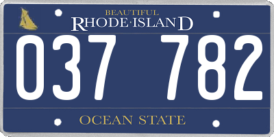 RI license plate 037782