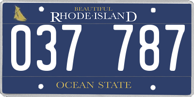 RI license plate 037787