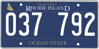 RI license plate 037792