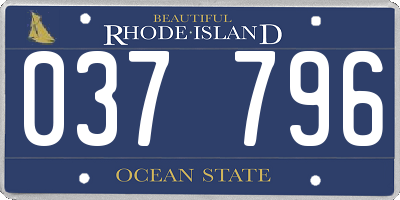 RI license plate 037796