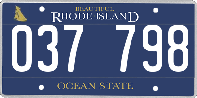 RI license plate 037798