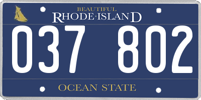 RI license plate 037802