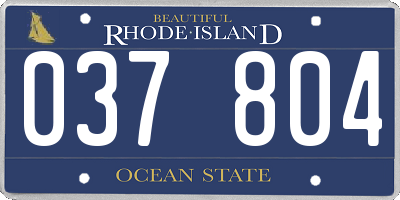 RI license plate 037804