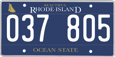 RI license plate 037805