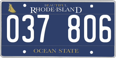 RI license plate 037806
