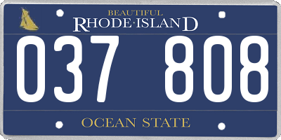 RI license plate 037808