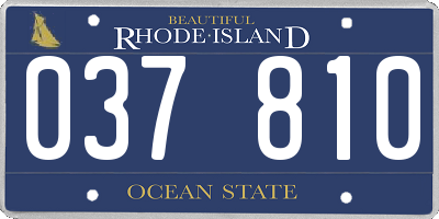 RI license plate 037810