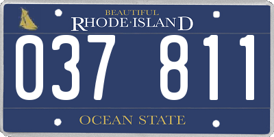 RI license plate 037811