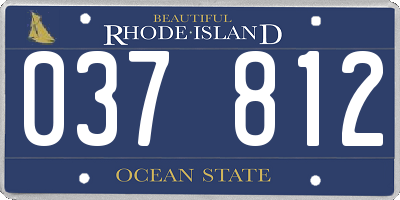 RI license plate 037812
