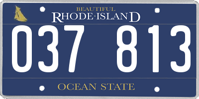 RI license plate 037813