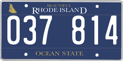 RI license plate 037814