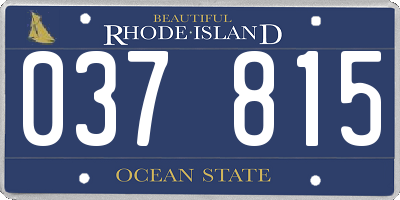 RI license plate 037815
