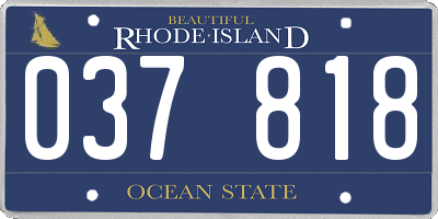 RI license plate 037818