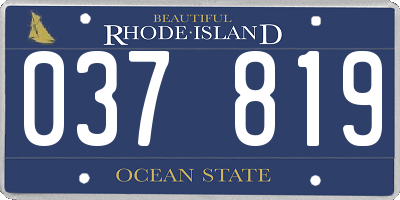 RI license plate 037819