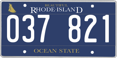 RI license plate 037821
