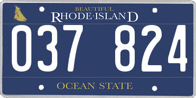 RI license plate 037824