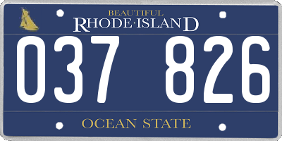 RI license plate 037826