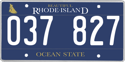 RI license plate 037827