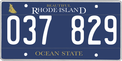 RI license plate 037829
