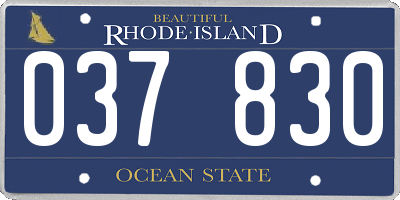 RI license plate 037830
