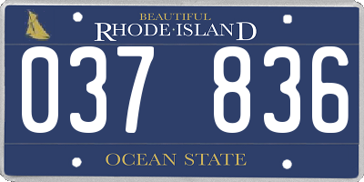 RI license plate 037836