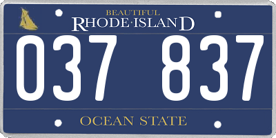 RI license plate 037837