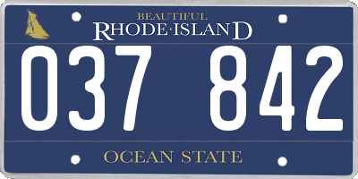 RI license plate 037842