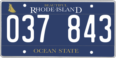 RI license plate 037843
