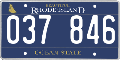 RI license plate 037846