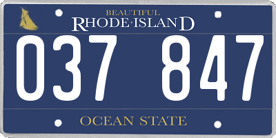 RI license plate 037847
