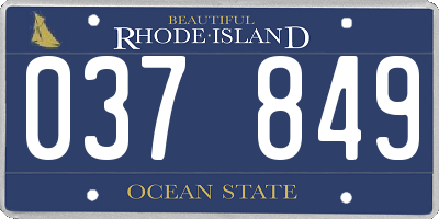 RI license plate 037849