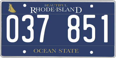 RI license plate 037851