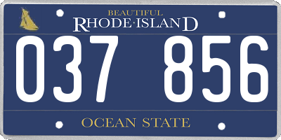 RI license plate 037856