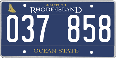 RI license plate 037858