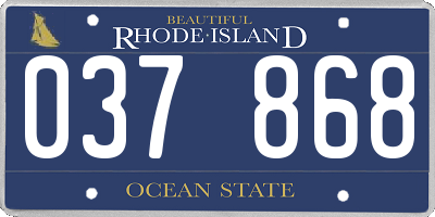 RI license plate 037868