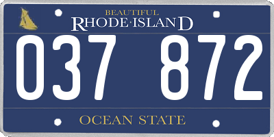 RI license plate 037872
