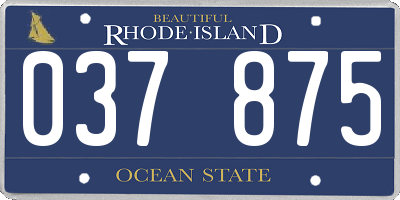 RI license plate 037875