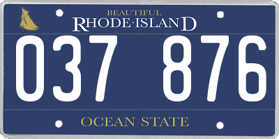 RI license plate 037876