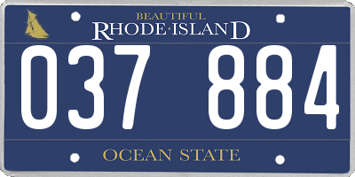 RI license plate 037884