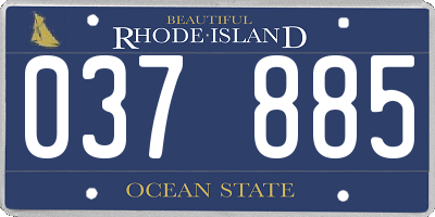 RI license plate 037885