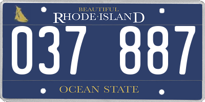 RI license plate 037887