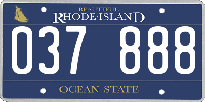 RI license plate 037888