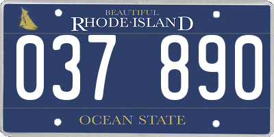 RI license plate 037890