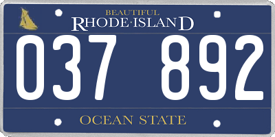 RI license plate 037892