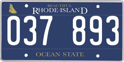 RI license plate 037893