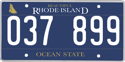 RI license plate 037899