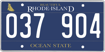 RI license plate 037904