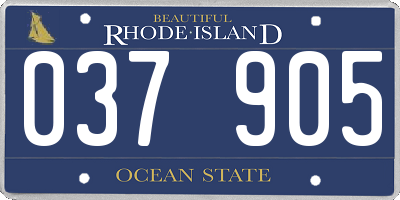 RI license plate 037905