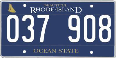 RI license plate 037908