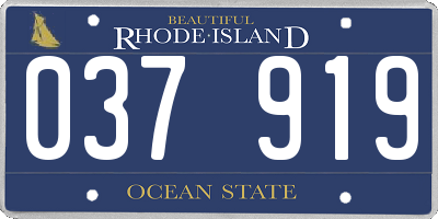 RI license plate 037919